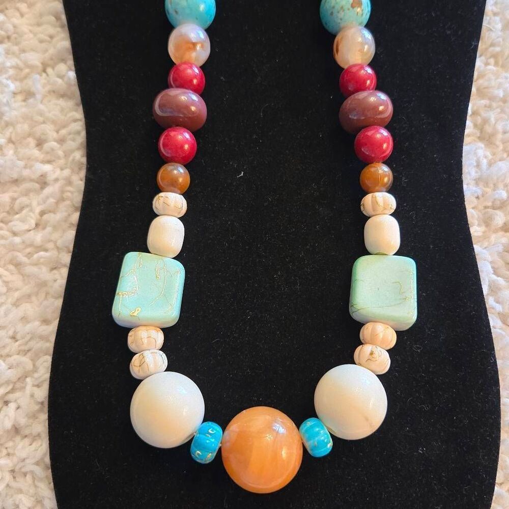 Mixed Bead Chunky Boho Necklace